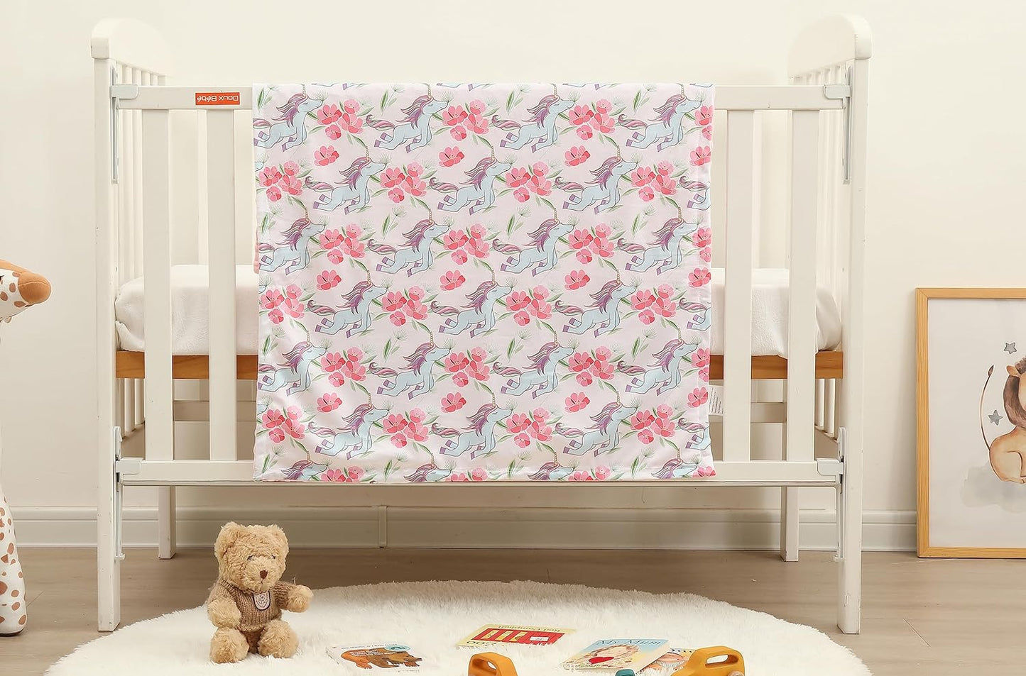 Soft Plush Fox Minky Baby Blanket for Boys Girls Nursery Unisex with Print Animal Pattern Double Layer Dotted Backing Bed Throws for Baby Crib Receiving for Newborns 30 x 40 Inch Toddler