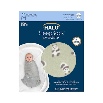 HALO Sleepsack Swaddle, 3-Way Adjustable Wearable Blanket, TOG 3.0, Velboa Plush Dots, Cream, Newborn, 0-3 Months