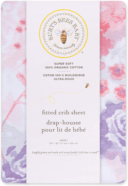 Burt's Bees Baby - Fitted Crib Sheet, Boys & Unisex 100% Organic Cotton Crib Sheet for Standard Crib and Toddler Mattresses (Hello Moon!) 28x52 Inch (Pack of 1)