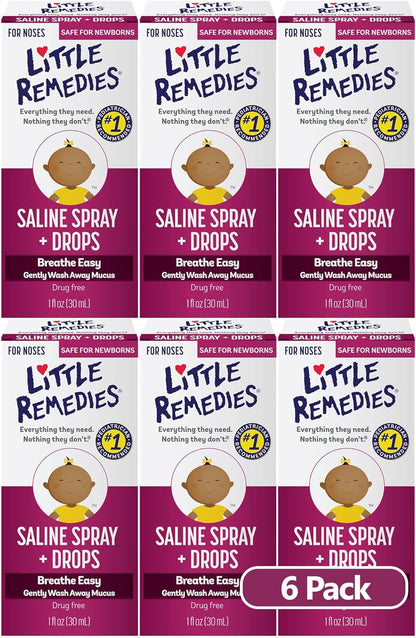 Little Remedies Saline Spray and Drops, Safe for Newborns, 0.5 fl oz