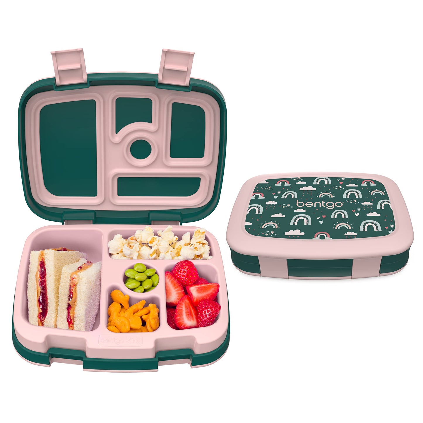 Bentgo® Kids Prints Leak-Proof, 5-Compartment Bento-Style Kids Lunch Box - Ideal Portion Sizes for Ages 3 to 7 - BPA-Free, Dishwasher Safe, Food-Safe Materials - 2023 Collection (Friendly Skies)…