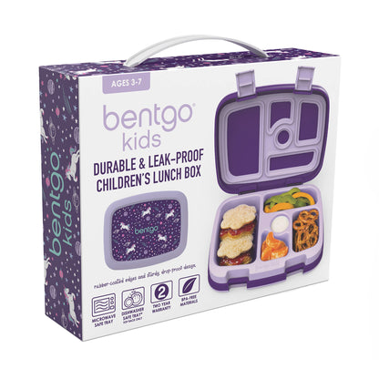 Bentgo® Kids Prints Leak-Proof, 5-Compartment Bento-Style Kids Lunch Box - Ideal Portion Sizes for Ages 3 to 7 - BPA-Free, Dishwasher Safe, Food-Safe Materials - 2023 Collection (Friendly Skies)…