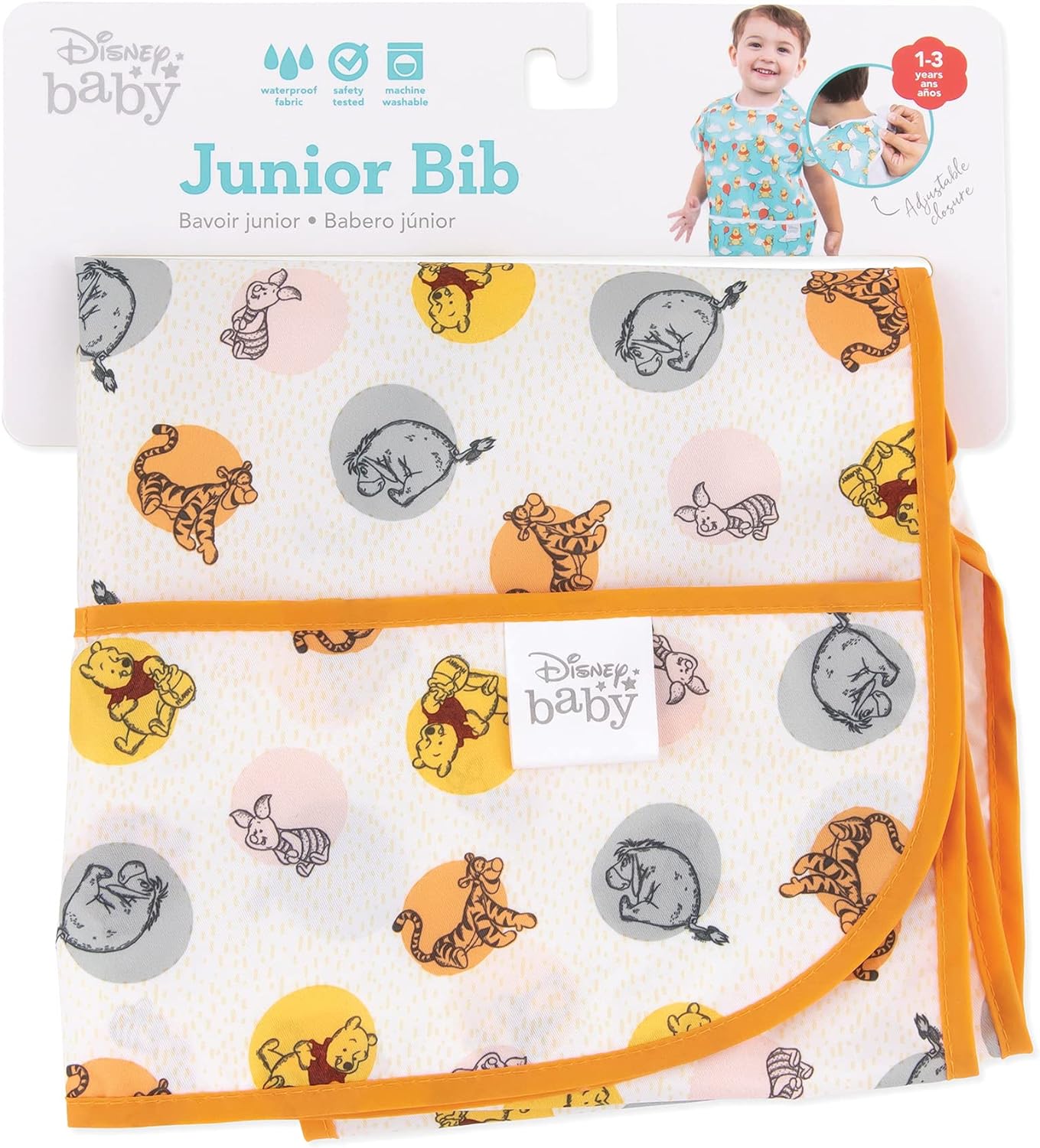 Bumkins Bibs, Baby and Toddler Bibs, Bibs for Girls and Boys, Large for 1-3 Years, Short Sleeve Waterproof Bib for Kids