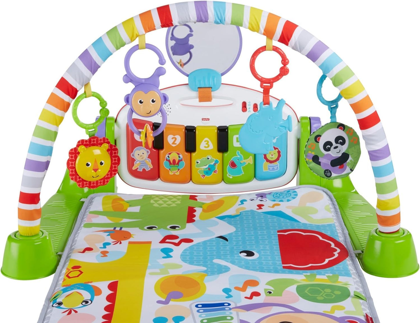 Fisher-Price Baby Playmat Kick & Play Piano Gym With Musical And Sensory Toys For Newborn To Toddler, Navy Fawn