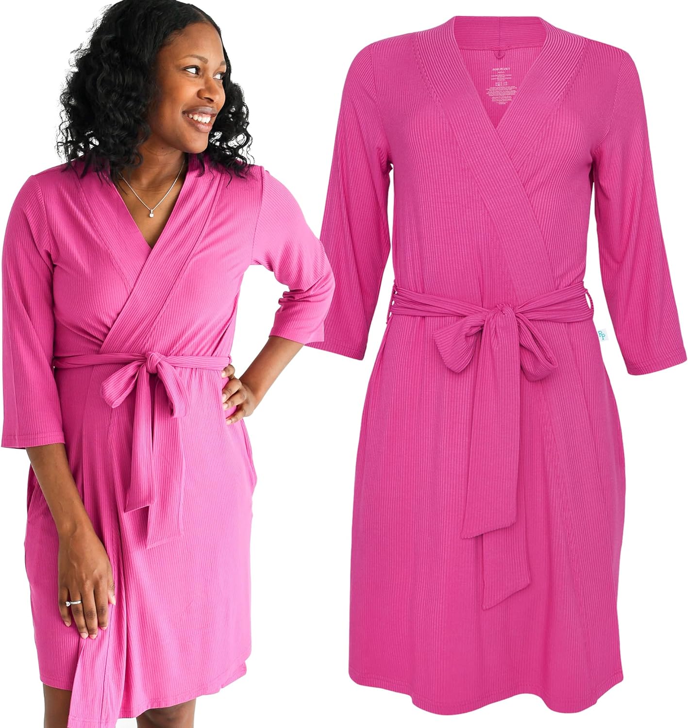 Posh Peanut Robe for Maternity, Nursing, Hospital Labor & Delivery Gown, Soft Bamboo, Women's Robes for New Pregnancy Mom