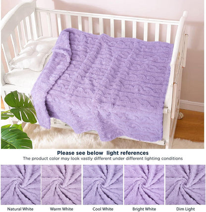 HOMRITAR Baby Blanket for Boys or Girls 3D Fluffy Fuzzy Blanket for Baby, Soft Warm Cozy Flannel Fleece Warm Blanket, Infant or Newborn Receiving Blanket (30x40inch, Cream)