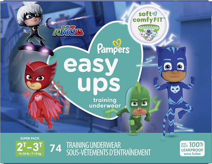 Pampers Easy Ups Boys & Girls Potty Training Pants - Size 3T-4T, 124 Count, Training Underwear