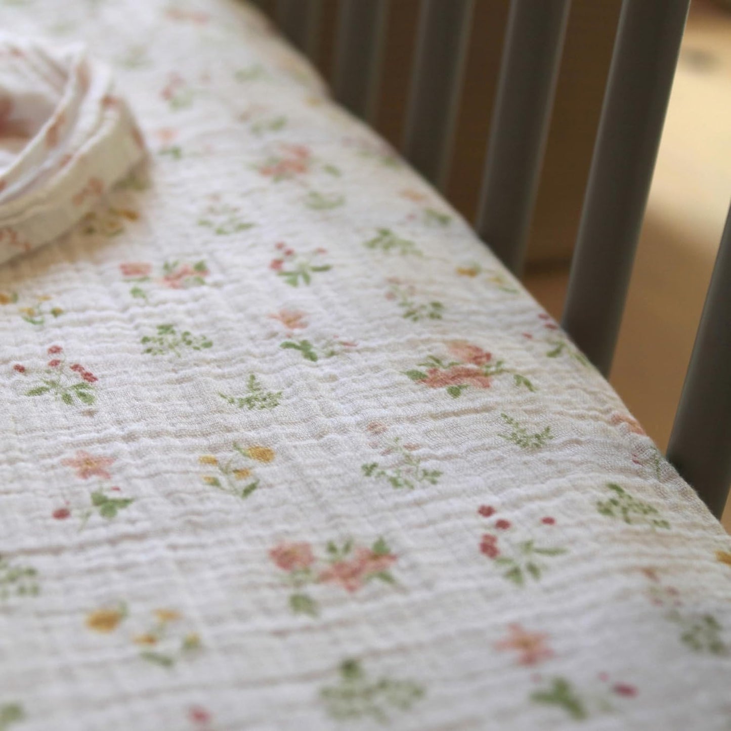 aden + anais Essentials Classic Crib Sheet, 100% Cotton Muslin, Super Soft & Breathable, Tailored Snug Fit, Flowers Bloom