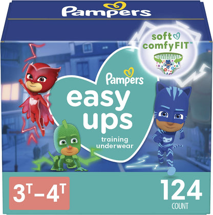 Pampers Easy Ups Boys & Girls Potty Training Pants - Size 3T-4T, 124 Count, Training Underwear