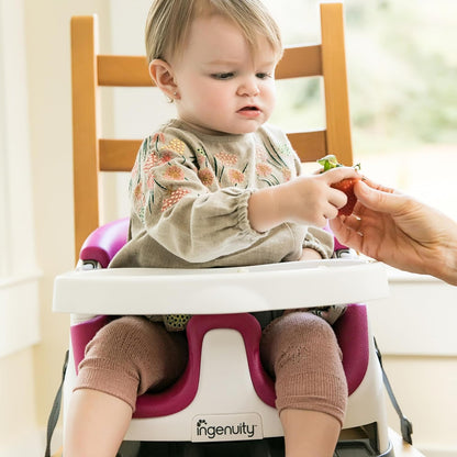 Ingenuity Baby Base 2-in-1 Booster Feeding and Floor Seat with Self-Storing Tray - Slate