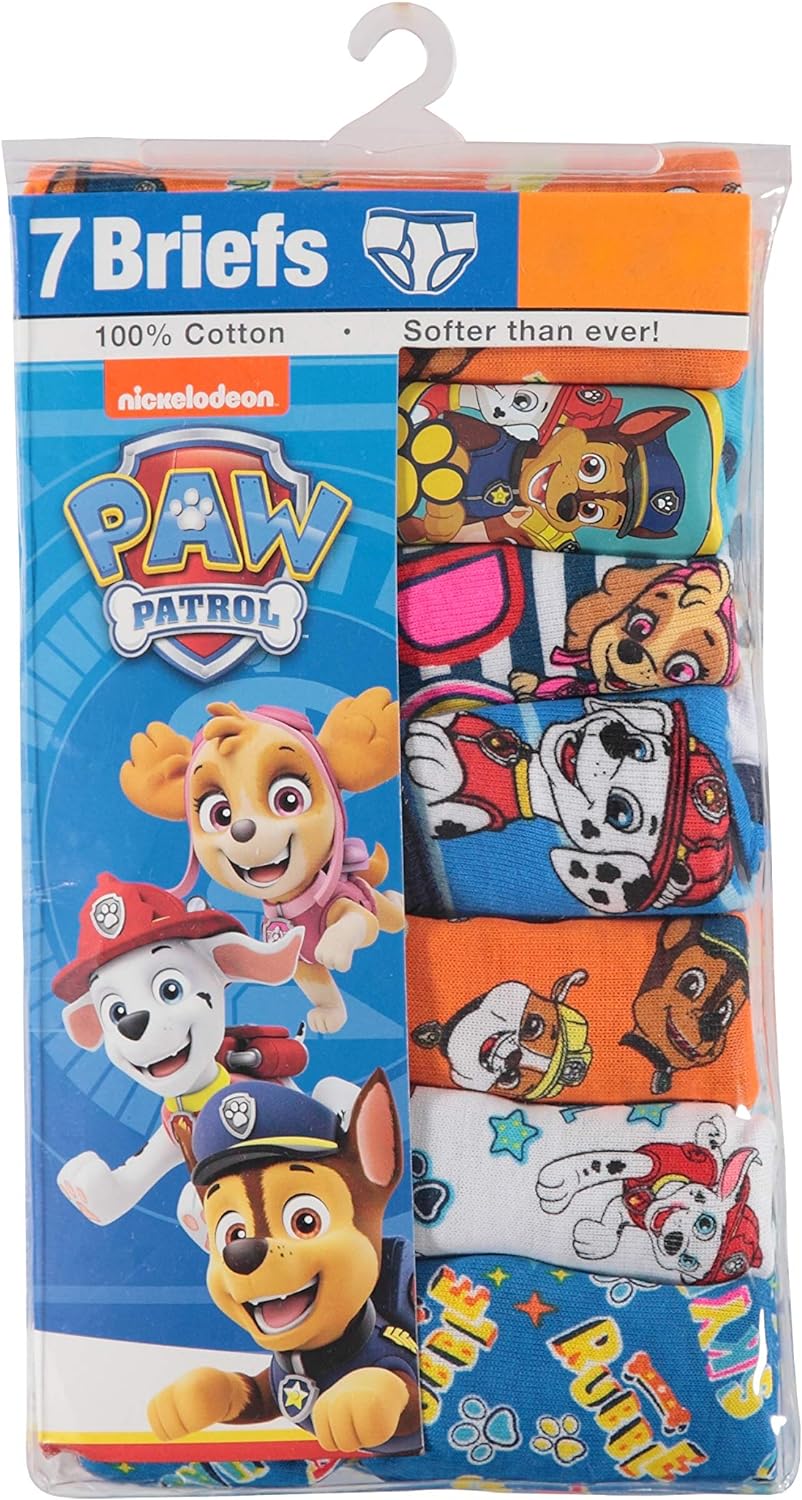 Paw Patrol Boys' 100% Combed Cotton Underwear Multipacks with Chase, Skye, Rubble & More in Sizes 18m, 2/3t, 4t, 4, 6, 8