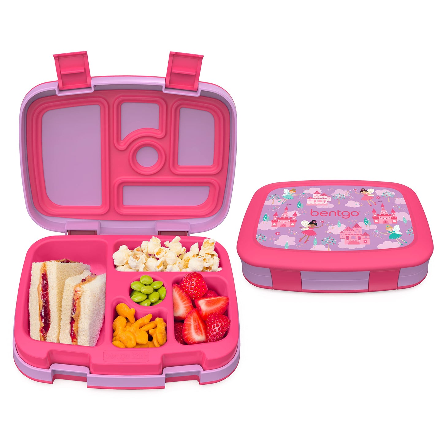 Bentgo® Kids Prints Leak-Proof, 5-Compartment Bento-Style Kids Lunch Box - Ideal Portion Sizes for Ages 3 to 7 - BPA-Free, Dishwasher Safe, Food-Safe Materials - 2023 Collection (Friendly Skies)…