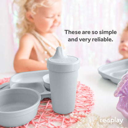 Re Play Made in USA 10 Oz. Sippy Cups for Toddlers (4-pack) Spill Proof Sippy Cup for 1+ Year Old - Dishwasher/Microwave Safe - Hard Spout Kids Cups with Lid 3.13" x 6.25" (Modern Mint)