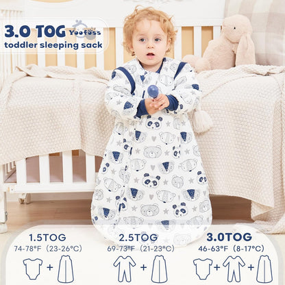 Yoofoss Baby Sleep Sack 0-6 Months Wearable Blanket for Babies 100% Cotton 2-Way Zipper TOG 0.5 Toddler Sleeping Sack 3 Pack, Comfy Lightweight Sleep Sacks