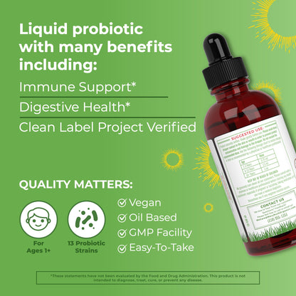 USDA Organic Liquid Probiotic by MaryRuth's | Digestive Health | Gut Health | Probiotics for Women | Probiotics for Men | Probiotics for Kids | Acidophilus Probiotic | Vegan | Non-GMO | 40 Servings