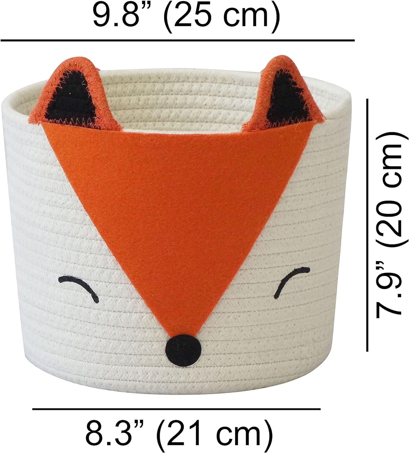 T&T Homewares Orange Fox Storage Basket - Medium, Multipurpose for Baby Diapers, Laundry, Kids Room, Dog/Cat Toys - Ideal for Woodland Nursery Decor & Organizing