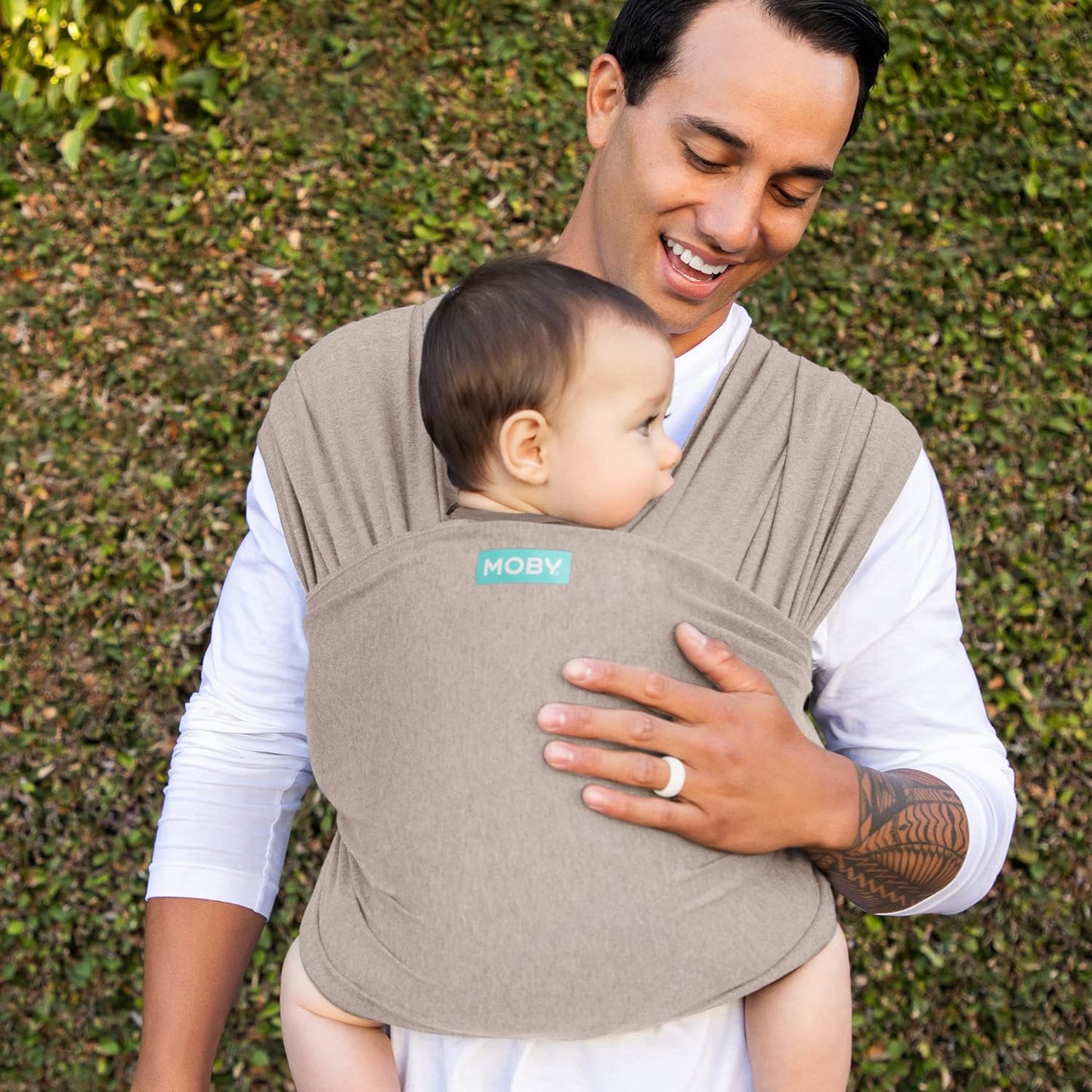 Moby Wrap Baby Carrier | Element for Newborns & Infants #1 Gift Keeps Safe Secure Adjustable All Body Types Perfect Mom Dad Taupe