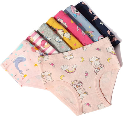 NEIYISHE Girls' Cotton Brief Breathable Toddler Panties Kids Assorted Underwears 6-8 pieces