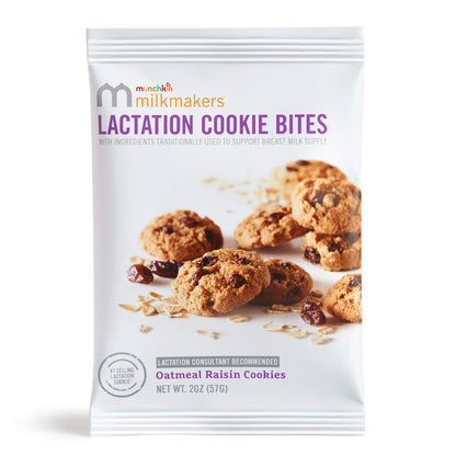 Munchkin Milkmakers Lactation Cookie Bites, Oatmeal Chocolate Chip, 10 Ct