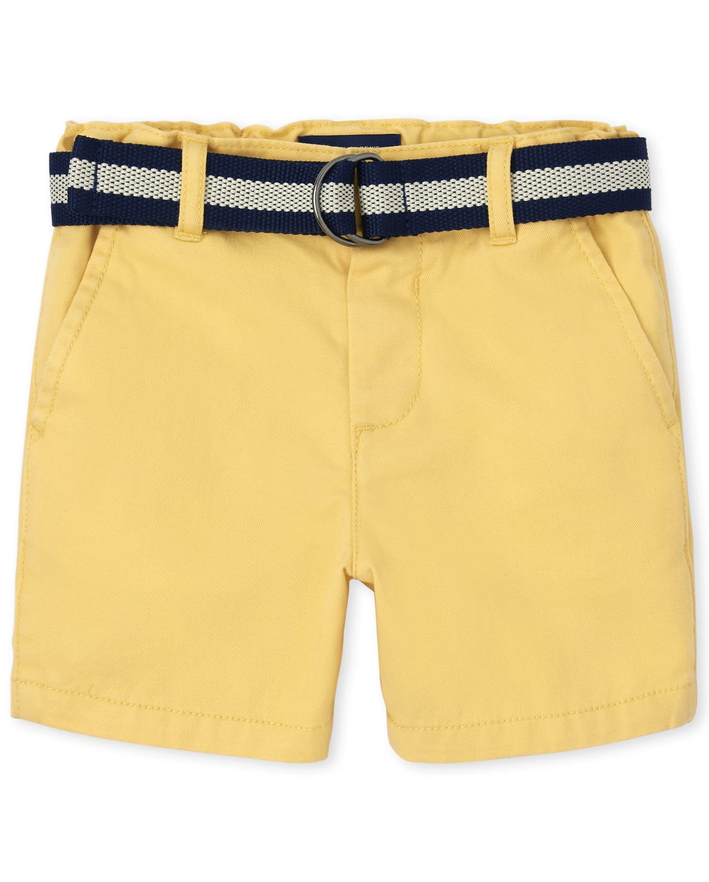 The Children's Place Baby Boys' and Toddler Twill Belted Chino Short, Toast, 2T