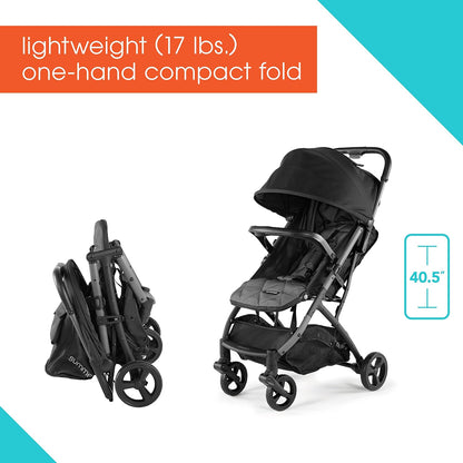 Summer Infant 3Dquickclose CS+ Compact Fold Stroller – Lightweight Stroller with Oversized Canopy, Extra-Large Storage and Compact Fold