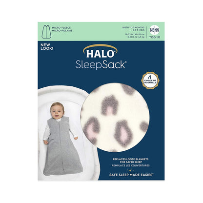 HALO Sleepsack Plush Dot Velboa Wearable Blanket, TOG 1.5, Cream, Medium