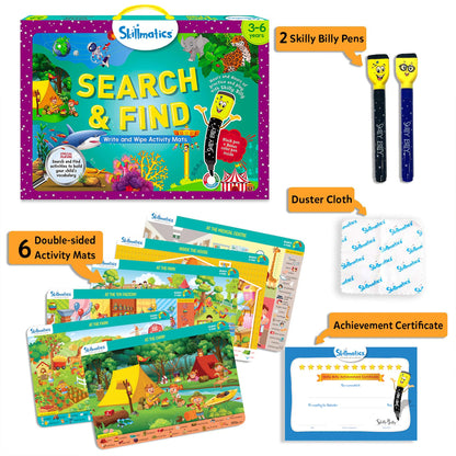 Skillmatics Preschool Learning Activity - Search and Find Megapack Educational Game, Perfect for Kids, Toddlers Who Love Toys, Art and Craft Activities, Gifts for Girls and Boys Ages 3, 4, 5, 6