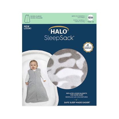 HALO Sleepsack Swaddle, 3-Way Adjustable Wearable Blanket, TOG 3.0, Velboa Plush Dots, Cream, Newborn, 0-3 Months