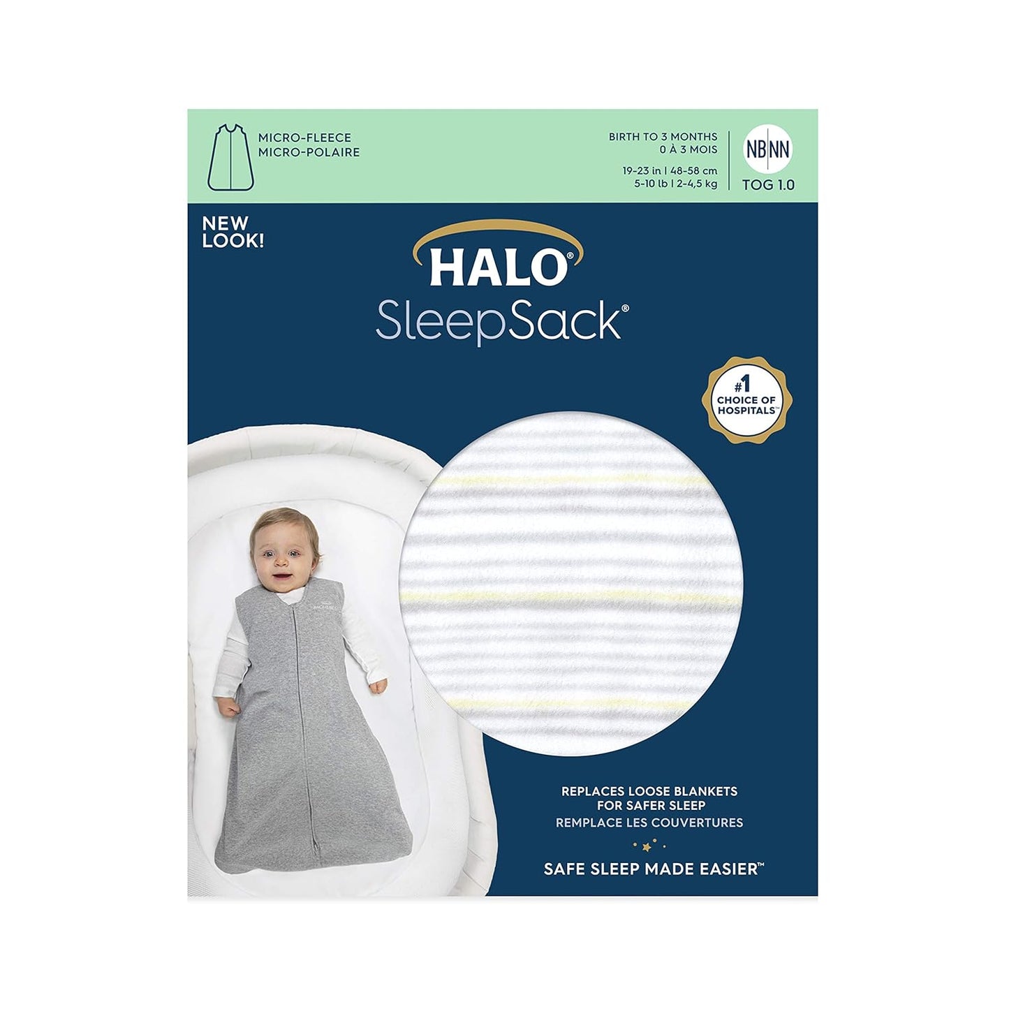 HALO Sleepsack Swaddle, 3-Way Adjustable Wearable Blanket, TOG 3.0, Velboa Plush Dots, Cream, Newborn, 0-3 Months