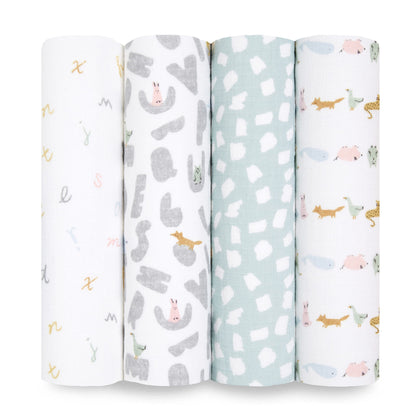 essentials cotton muslin swaddle 4-pack