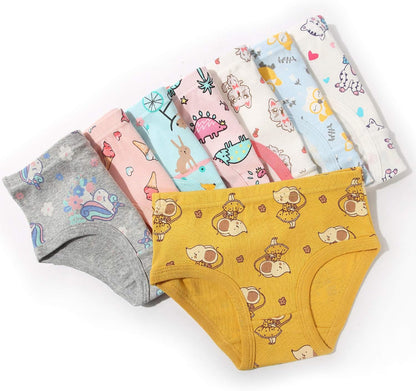 NEIYISHE Girls' Cotton Brief Breathable Toddler Panties Kids Assorted Underwears 6-8 pieces