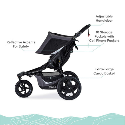 BOB Gear Revolution Flex 3.0 Jogging Stroller, Graphite Black