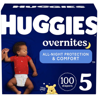 Huggies Overnites Size 3 Overnight Diapers (16-28 lbs), 132 Ct (2 Packs of 66), Packaging May Vary