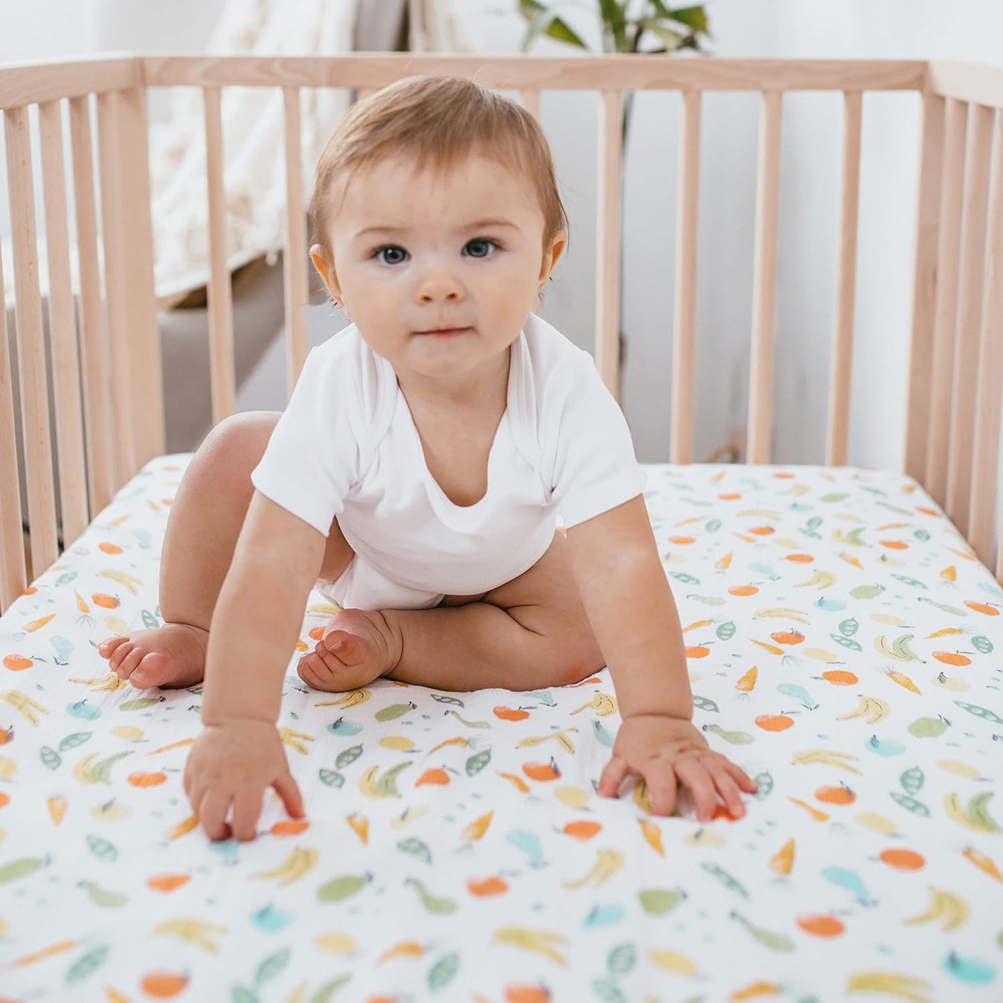 aden + anais Essentials Classic Crib Sheet, 100% Cotton Muslin, Super Soft & Breathable, Tailored Snug Fit, Flowers Bloom