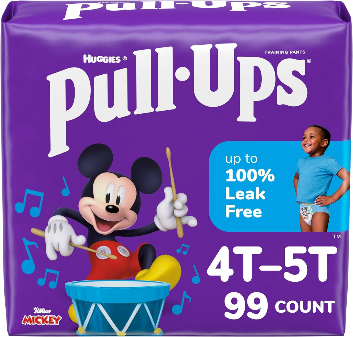 Pull-Ups Boys' Potty Training Pants, 2T-3T (16-34 lbs), 124 Count (4 Packs of 31), Packaging May Vary