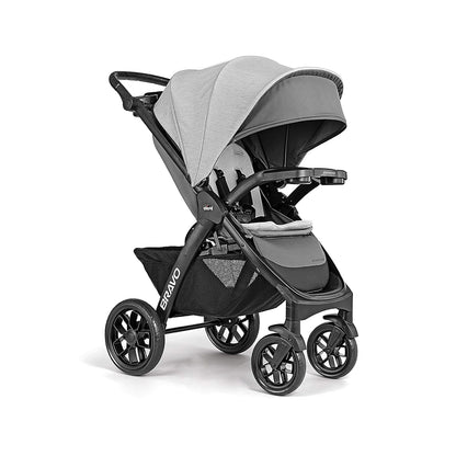 Chicco Bravo 3-in-1 Trio Travel System, Quick-Fold Stroller with KeyFit 30 Infant Car Seat and base | Camden/Black