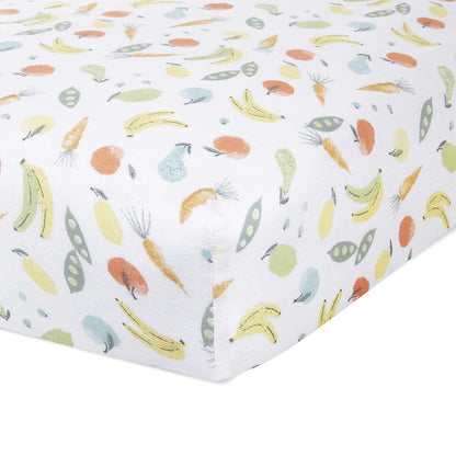 aden + anais Essentials Classic Crib Sheet, 100% Cotton Muslin, Super Soft & Breathable, Tailored Snug Fit, Flowers Bloom