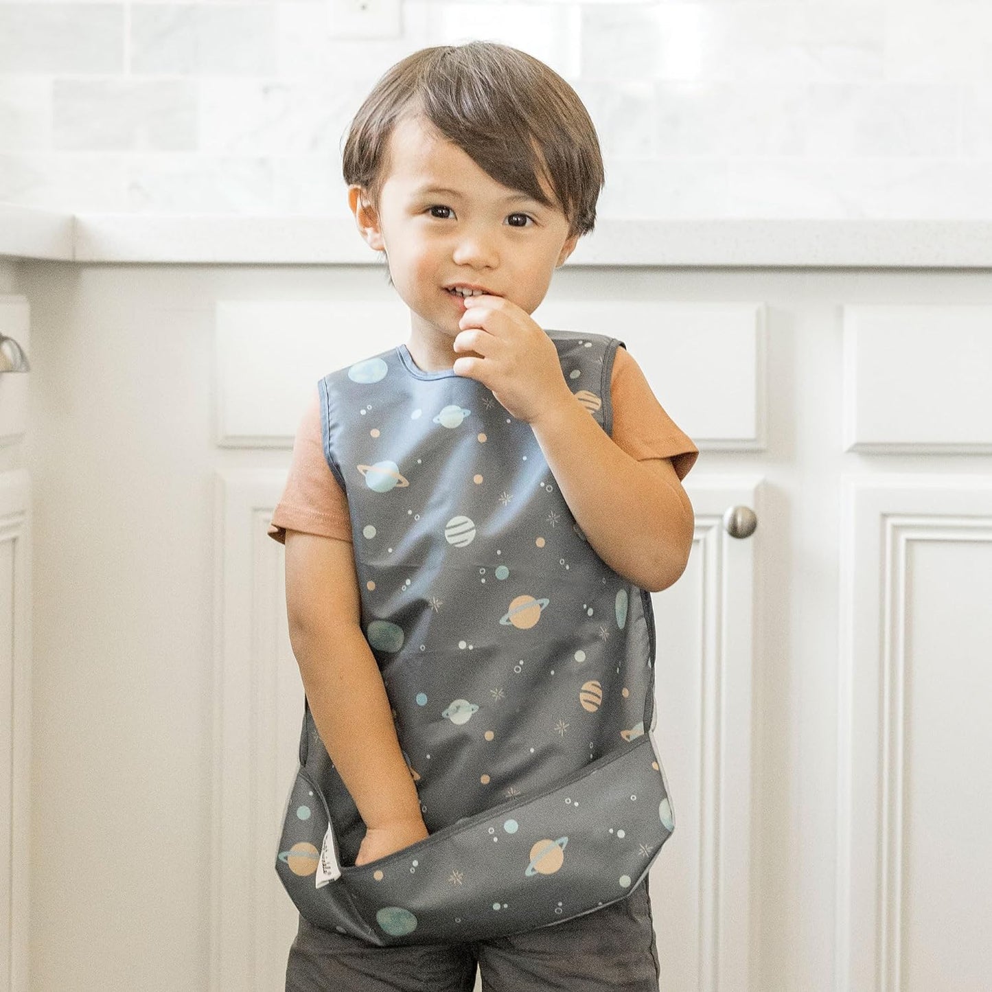 Tiny Twinkle Mess Proof Baby Bib - Waterproof Toddler and Baby Apron Bib - Machine Washable - PFAS and BPA Free