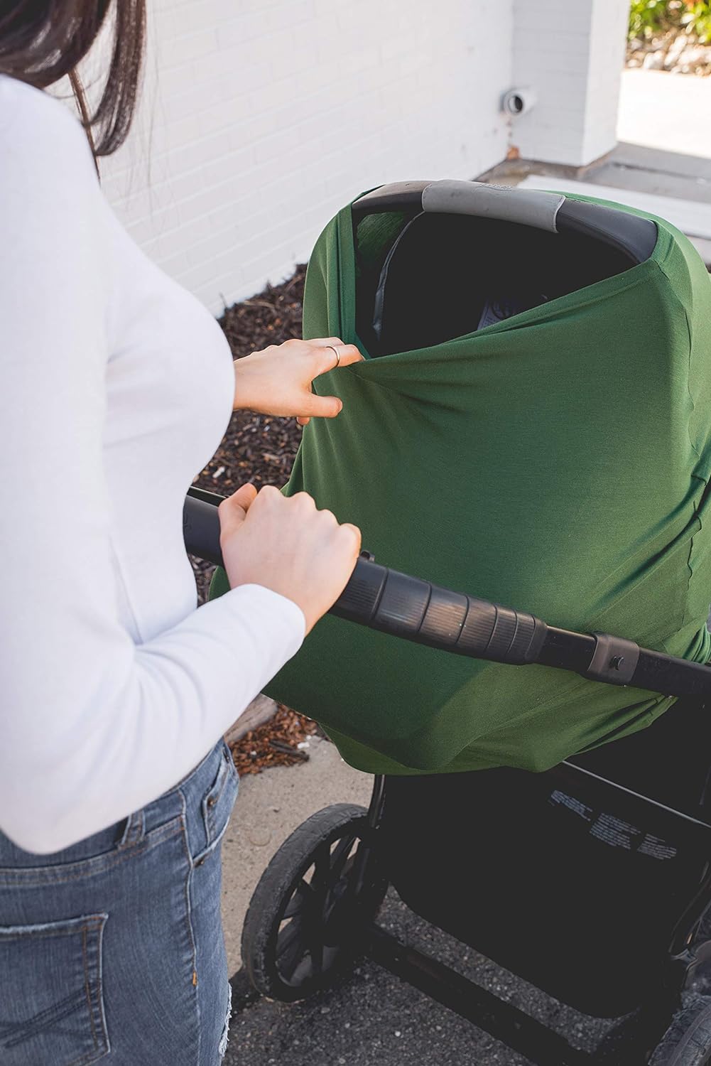 Baby Car Seat Cover Canopy and Nursing Cover Multi-Use Stretchy 5 in 1 Gift "Asher" by Copper Pearl