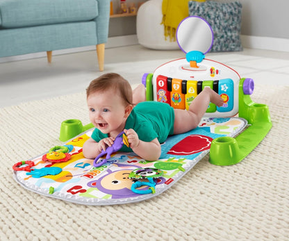 Fisher-Price Baby Playmat Kick & Play Piano Gym With Musical And Sensory Toys For Newborn To Toddler, Navy Fawn