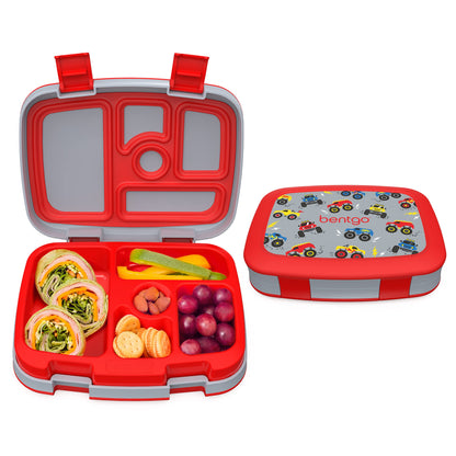 Bentgo® Kids Prints Leak-Proof, 5-Compartment Bento-Style Kids Lunch Box - Ideal Portion Sizes for Ages 3 to 7 - BPA-Free, Dishwasher Safe, Food-Safe Materials - 2023 Collection (Friendly Skies)…