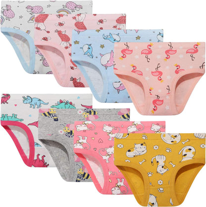 NEIYISHE Girls' Cotton Brief Breathable Toddler Panties Kids Assorted Underwears 6-8 pieces