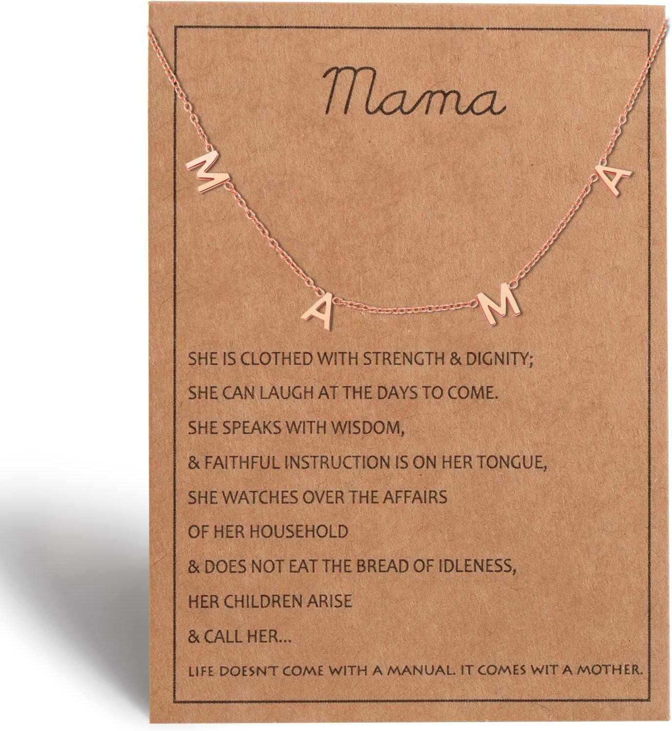 Mama necklace for Women - Silver, Gold & Rose Gold Mom Jewelry for Women, Gifts for New Mom, Expecting Mom Gift for Pregnant Friend, Mom to be Gifts with Cards