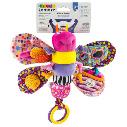 Lamaze Freddie the Firefly Clip On Car Seat and Stroller Toy - Soft Baby Hanging Toys - Baby Crinkle Toys with High Contrast Colors - Baby Travel Toys Ages 0 Months and Up