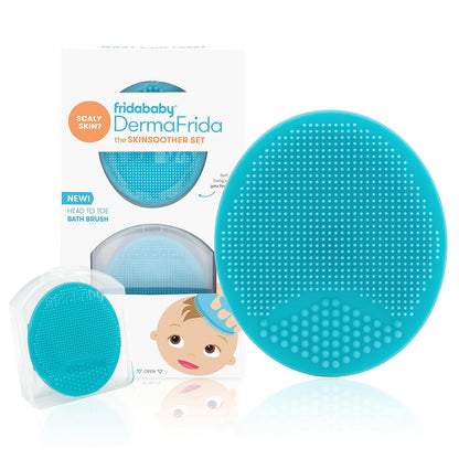 Frida Baby DermaFrida The SkinSoother Baby Bath Silicone Brush | Baby Essential for Dry Skin, Cradle Cap and Eczema (1 Pack)