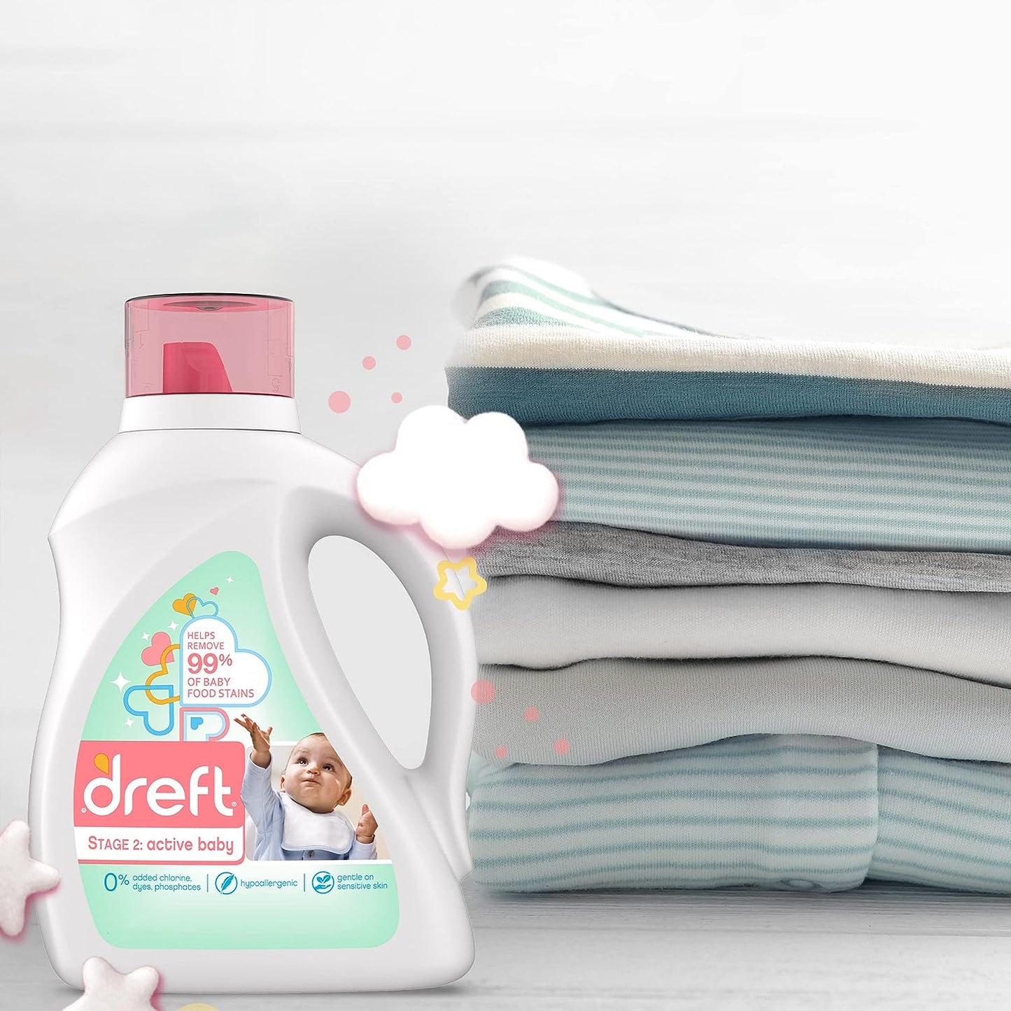 Dreft Stage 1: Newborn Baby Liquid Laundry Detergent 114 loads 165 fl oz