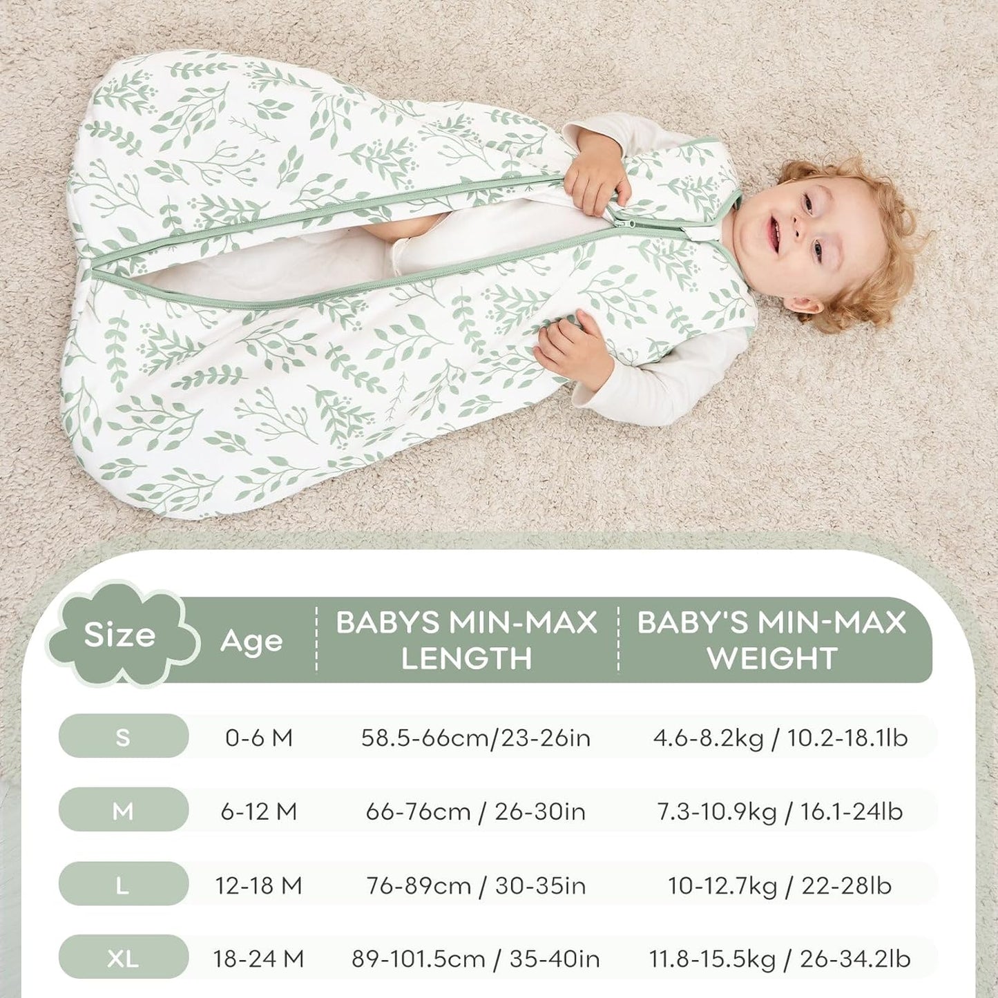 Yoofoss Baby Sleep Sack 0-6 Months Wearable Blanket for Babies 100% Cotton 2-Way Zipper TOG 0.5 Toddler Sleeping Sack 3 Pack, Comfy Lightweight Sleep Sacks