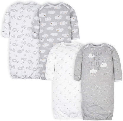 Gerber Baby Boy and Girls 4-Pack Sleeper Gown