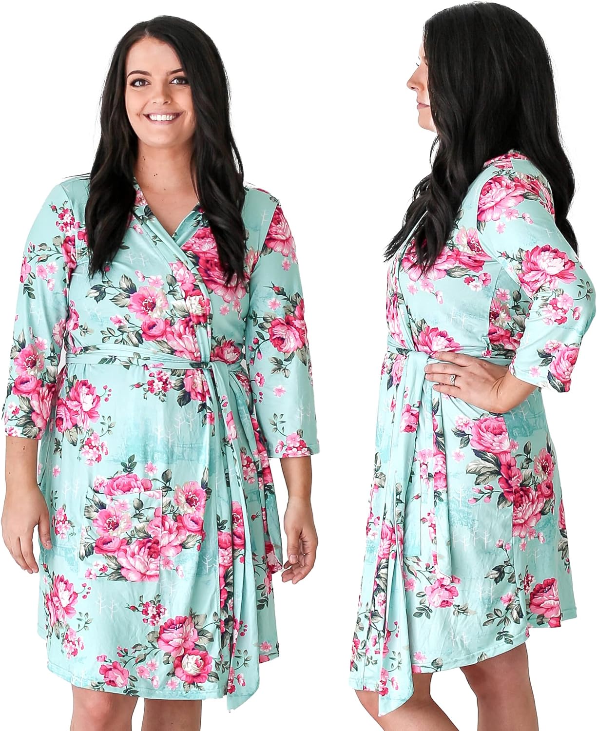 Posh Peanut Robe for Maternity, Nursing, Hospital Labor & Delivery Gown, Soft Bamboo, Women's Robes for New Pregnancy Mom