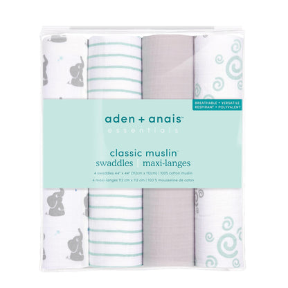 essentials cotton muslin swaddle 4-pack